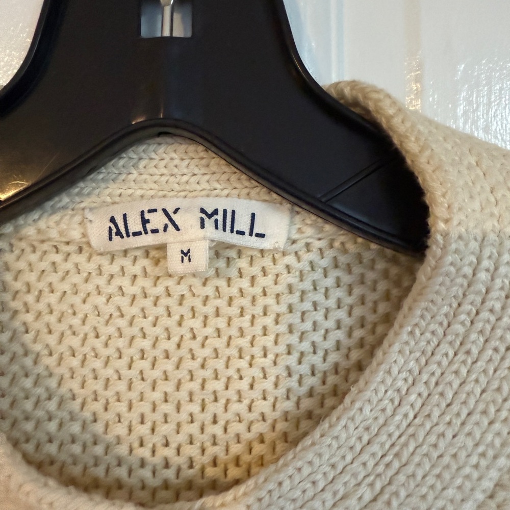 Alex Mill Cream and Black Striped Nico Knit Cardigan - Picture 6 of 9